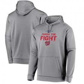 Wholesale Cheap Washington Nationals Majestic 2019 World Series Bound Collection Dugout Pullover Hoodie Gray