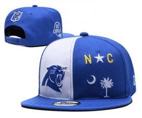Wholesale Cheap Panthers Team Logo Blue White Adjustable Hat YD