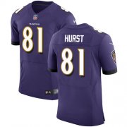 Wholesale Cheap Nike Ravens #81 Hayden Hurst Purple Team Color Men's Stitched NFL Vapor Untouchable Elite Jersey