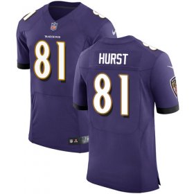Wholesale Cheap Nike Ravens #81 Hayden Hurst Purple Team Color Men\'s Stitched NFL Vapor Untouchable Elite Jersey