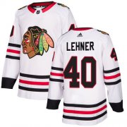Wholesale Cheap Adidas Blackhawks #40 Robin Lehner White Road Authentic Stitched NHL Jersey