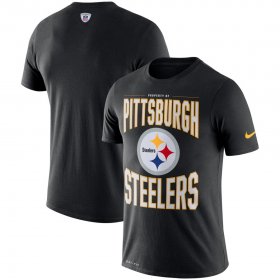 Wholesale Cheap Pittsburgh Steelers Nike Team Logo Sideline Property Of Performance T-Shirt Black