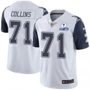 Wholesale Cheap Nike Cowboys #71 La'el Collins White Men's Stitched With Established In 1960 Patch NFL Limited Rush Jersey
