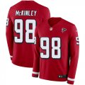 Wholesale Cheap Nike Falcons #98 Takkarist McKinley Red Team Color Men's Stitched NFL Limited Therma Long Sleeve Jersey