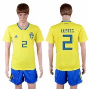 Wholesale Cheap Sweden #2 Lustig Home Soccer Country Jersey