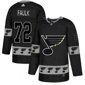 Wholesale Cheap Adidas Blues #72 Justin Faulk Black Authentic Team Logo Fashion Stitched NHL Jersey