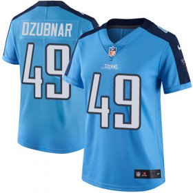 Wholesale Cheap Nike Titans #49 Nick Dzubnar Light Blue Women\'s Stitched NFL Limited Rush Jersey