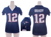 Wholesale Cheap Nike Patriots #12 Tom Brady Navy Blue Team Color Draft Him Name & Number Top Women's Stitched NFL Elite Jersey