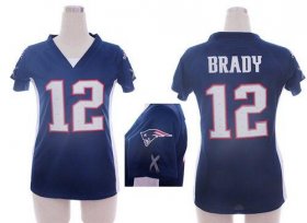 Wholesale Cheap Nike Patriots #12 Tom Brady Navy Blue Team Color Draft Him Name & Number Top Women\'s Stitched NFL Elite Jersey