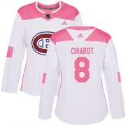 Wholesale Cheap Adidas Canadiens #8 Ben Chiarot White/Pink Authentic Fashion Women's Stitched NHL Jersey
