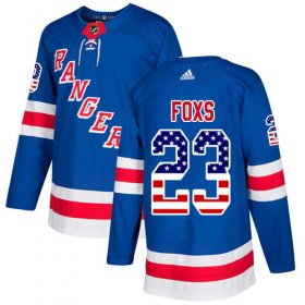 Wholesale Cheap Adidas Rangers #23 Adam Foxs Royal Blue Home Authentic USA Flag Stitched NHL Jersey