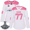 Wholesale Cheap Adidas Capitals #77 T.J. Oshie White/Pink Authentic Fashion Stanley Cup Final Champions Women's Stitched NHL Jersey