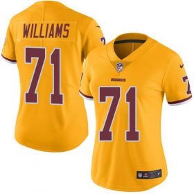 Wholesale Cheap Nike Redskins #71 Trent Williams Gold Women\'s Stitched NFL Limited Rush Jersey