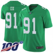 Wholesale Cheap Nike Eagles #91 Fletcher Cox Green Men's Stitched NFL Limited Rush 100th Season Jersey