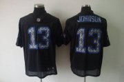 Wholesale Cheap Sideline Black United Bills #13 Steve Johnson Black Stitched NFL Jersey