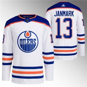 Cheap Men\'s Edmonton Oilers #13 Mattias Janmark White Stitched Jersey
