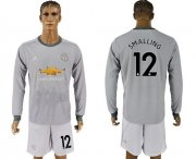 Wholesale Cheap Manchester United #12 Smalling Sec Away Long Sleeves Soccer Club Jersey
