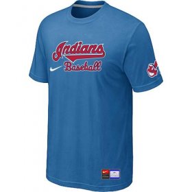 Wholesale Cheap Nike Cleveland Indians Short Sleeve Practice T-Shirt Light Blue