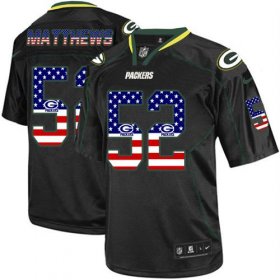 Wholesale Cheap Nike Packers #52 Clay Matthews Black Men\'s Stitched NFL Elite USA Flag Fashion Jersey