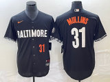 Wholesale Cheap Men's Baltimore Orioles #31 Cedric Mullins Number Black 2023 City Connect Cool Base Stitched Jersey
