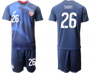 Wholesale Cheap Men 2020-2021 Season National team United States away blue 26 Soccer Jersey