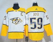 Wholesale Cheap Adidas Predators #59 Roman Josi White Road Authentic Stitched NHL Jersey