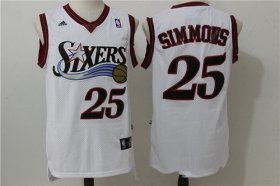 Wholesale Cheap Men\'s Philadelphia 76ers #25 Ben Simmons White Retro Revolution 30 Swingman Adidas Basketball Jersey