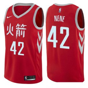 Wholesale Cheap Houston Rockets #42 Nene Red Nike NBA Men\'s Stitched Swingman Jersey City Edition