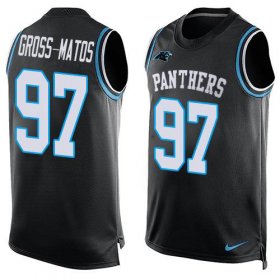 Wholesale Cheap Nike Panthers #97 Yetur Gross-Matos Black Team Color Men\'s Stitched NFL Limited Tank Top Jersey