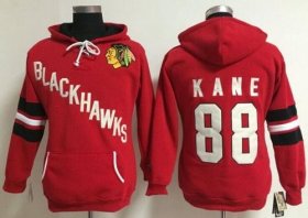 Wholesale Cheap Chicago Blackhawks #88 Patrick Kane Red Women\'s Old Time Heidi NHL Hoodie