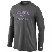 Wholesale Cheap Nike Baltimore Ravens Heart & Soul Long Sleeve T-Shirt Dark Grey