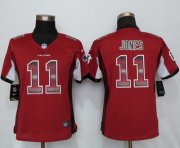 Wholesale Cheap Nike Falcons #11 Julio Jones Red Team Color Women's Stitched NFL Elite Strobe Jersey