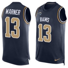 Wholesale Cheap Nike Rams #13 Kurt Warner Navy Blue Team Color Men\'s Stitched NFL Limited Tank Top Jersey