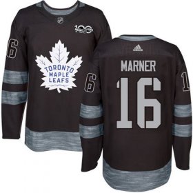 Wholesale Cheap Adidas Maple Leafs #16 Mitchell Marner Black 1917-2017 100th Anniversary Stitched NHL Jersey