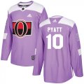 Wholesale Cheap Adidas Senators #10 Tom Pyatt Purple Authentic Fights Cancer Stitched NHL Jersey