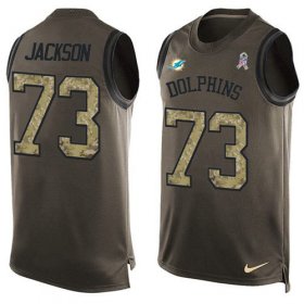 Wholesale Cheap Nike Dolphins #73 Austin Jackson Green Men\'s Stitched NFL Limited Salute To Service Tank Top Jersey
