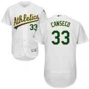 Wholesale Cheap Athletics #33 Jose Canseco White Flexbase Authentic Collection Stitched MLB Jersey