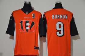 Wholesale Cheap Men\'s Cincinnati Bengals #9 Joe Burrow Orange 2020 Team Logo Number Vapor Untouchable Stitched NFL Nike Fashion Limited Jersey