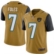Wholesale Cheap Nike Jaguars #7 Nick Foles Gold Men's Stitched NFL Limited Rush Jersey