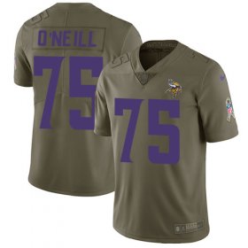 Wholesale Cheap Nike Vikings #75 Brian O\'Neill Olive Men\'s Stitched NFL Limited 2017 Salute To Service Jersey
