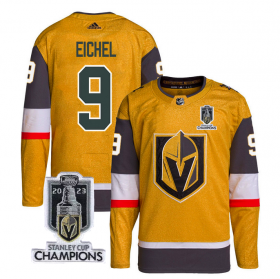 Wholesale Cheap Men\'s Vegas Golden Knights #9 Jack Eichel Gold 2023 Stanley Cup Champions Stitched Jersey