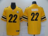Wholesale Cheap Men Pittsburgh Steelers 22 Harris Yellow Nike Vapor Untouchable Limited 2021 NFL Jersey