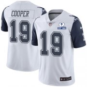 Wholesale Cheap Nike Cowboys #19 Amari Cooper White Men's Stitched With Established In 1960 Patch NFL Limited Rush Jersey