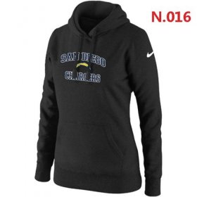 Wholesale Cheap Women\'s Nike San Diego Chargers Heart & Soul Pullover Hoodie Black