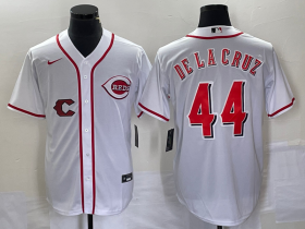 Wholesale Cheap Men\'s Cincinnati Reds #44 Elly De La Cruz White Cool Base Stitched Baseball Jersey