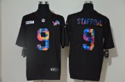 Wholesale Cheap Men's Detroit Lions #9 Matthew Stafford Multi-Color Black 2020 NFL Crucial Catch Vapor Untouchable Nike Limited Jersey