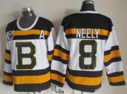 Wholesale Cheap Bruins #8 Cam Neely White CCM Throwback 75TH Stitched NHL Jersey