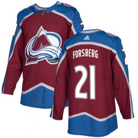 Wholesale Cheap Adidas Avalanche #21 Peter Forsberg Burgundy Home Authentic Stitched NHL Jersey