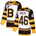 Wholesale Cheap Adidas Bruins #46 David Krejci White Authentic 2019 Winter Classic Stanley Cup Final Bound Stitched NHL Jersey
