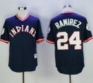 Wholesale Cheap Indians #24 Manny Ramirez Navy Blue 1976 Turn Back The Clock Stitched MLB Jersey